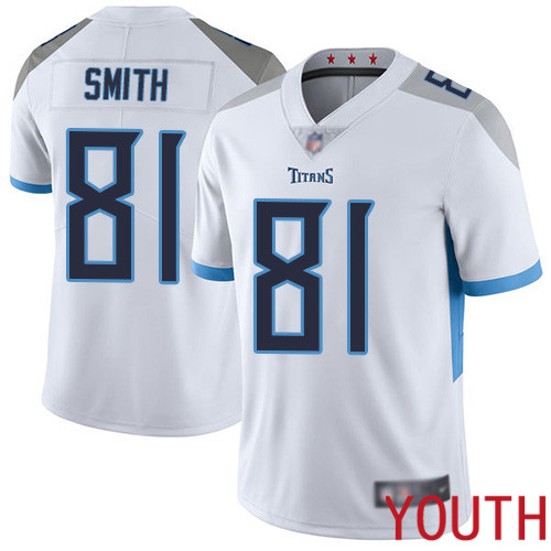 Tennessee Titans Limited White Youth Jonnu Smith Road Jersey NFL Football 81 Vapor Untouchable